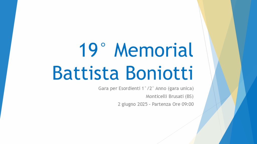 Copertina 19° Memorial Battista Boniotti