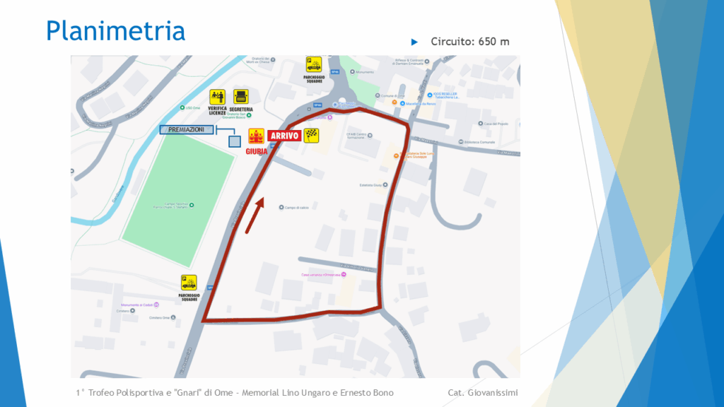 Planimetria - 1° Trofeo Polisportiva e “Gnari” di Ome – Memorial Lino Ungaro e Ernesto Bono – Cat. Giovanissimi