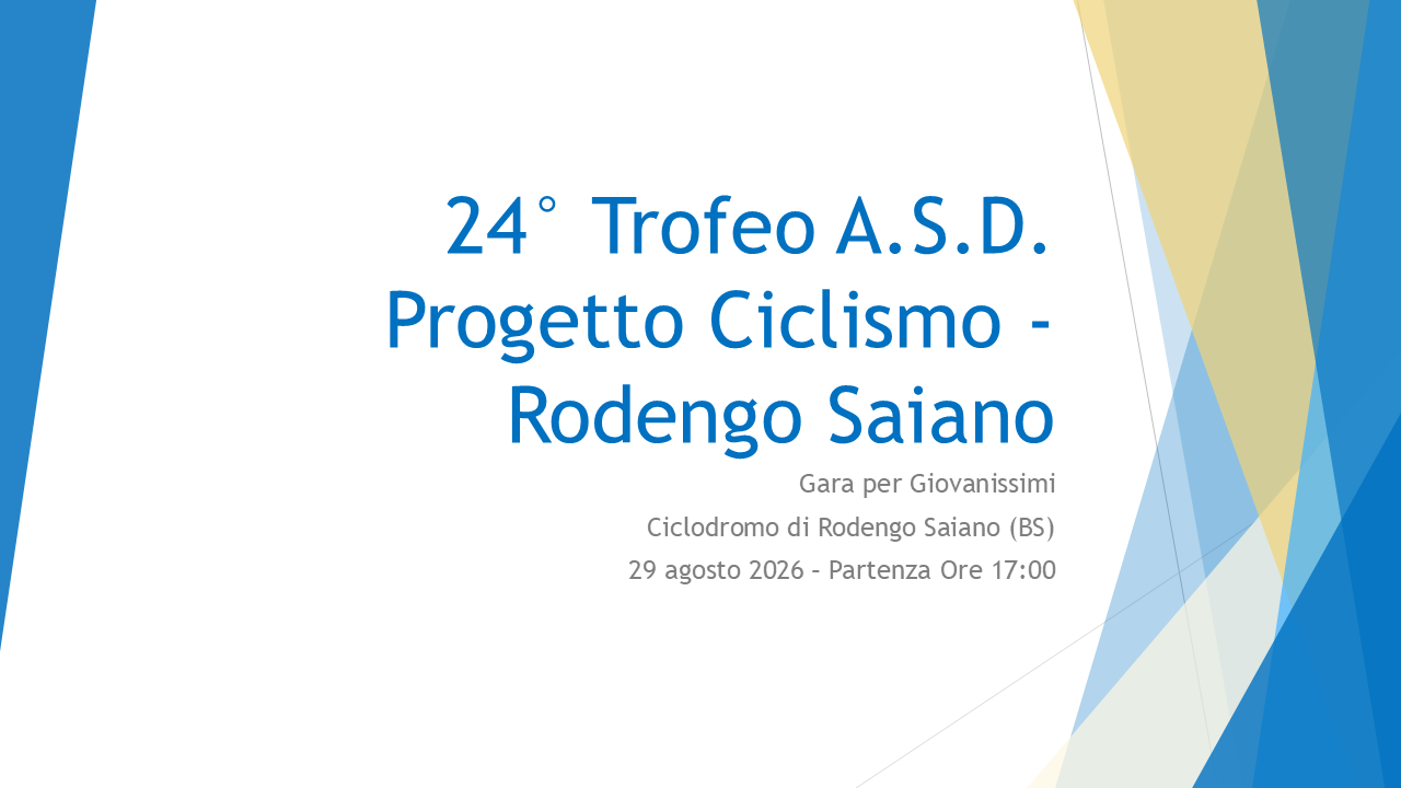 Percorso 24° Trofeo A.S.D. Progetto Ciclismo – Rodengo Saiano